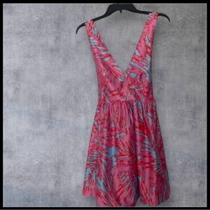 Romeo & Juliet Couture Pink and Blue Patterned Mini Dress